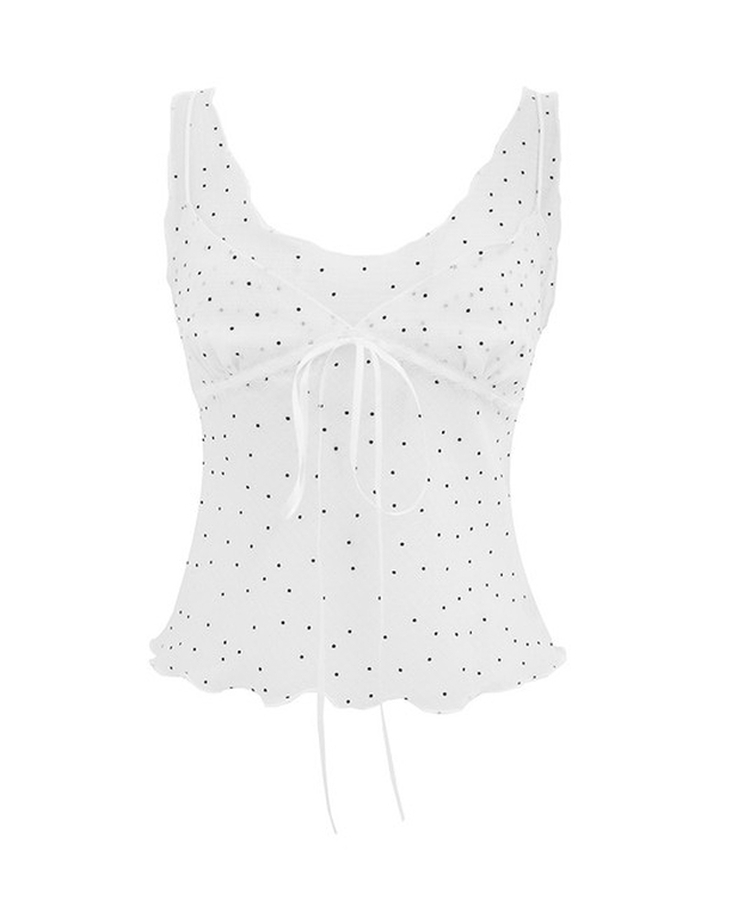 ドットシースルーキャミソールブラウス