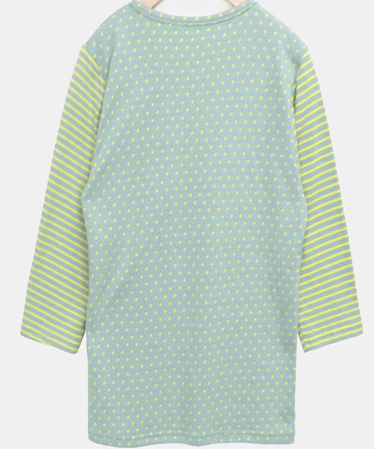 カラーストライプボタン7分Tシャツ