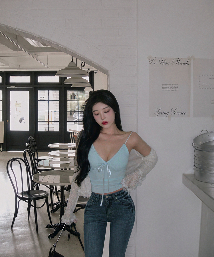 レースフリルシースルーカーディガン(6color) WHITE