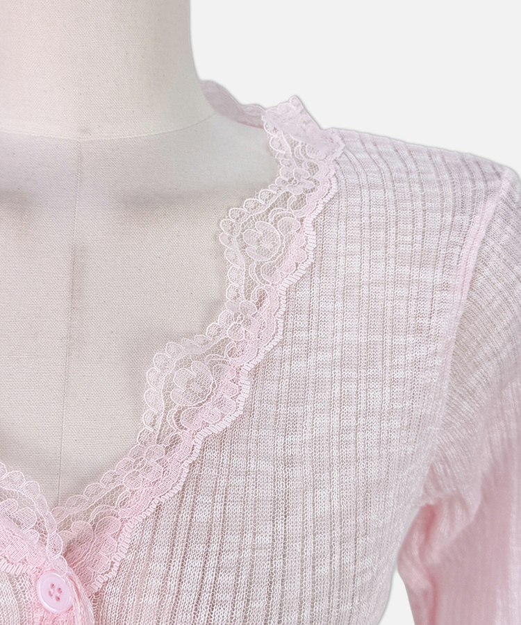 レースフリルシースルーカーディガン(6color)