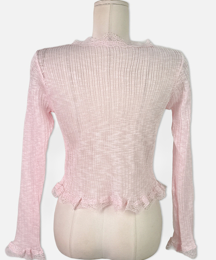 レースフリルシースルーカーディガン(6color)