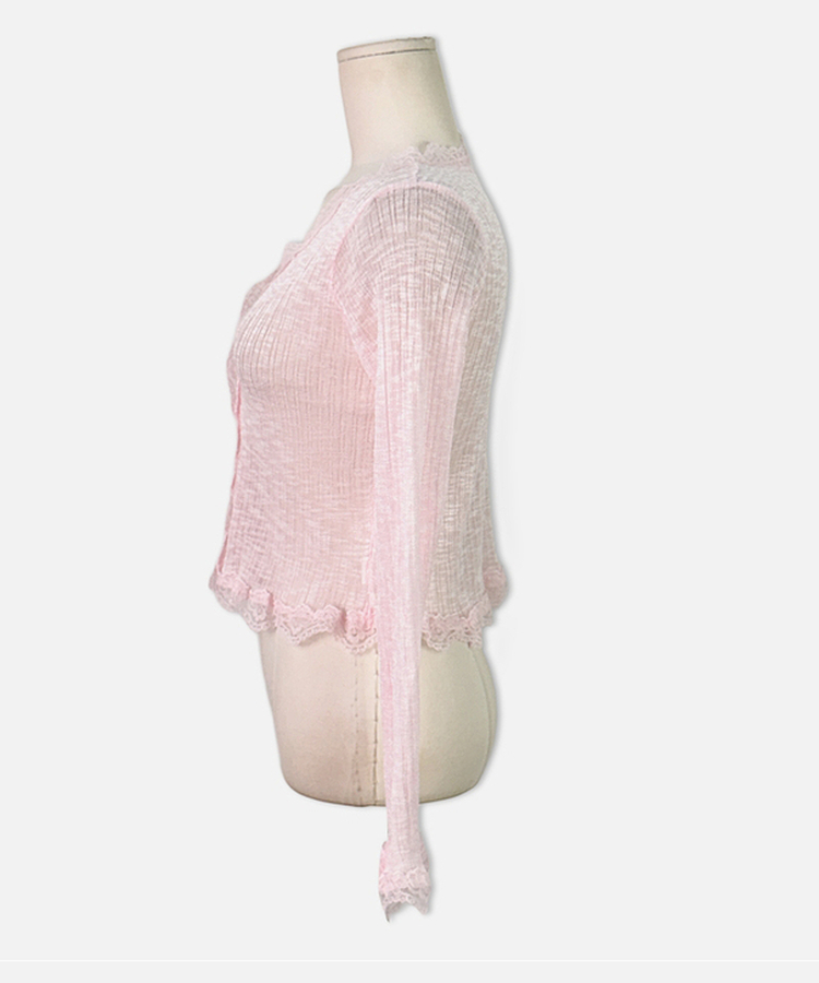 レースフリルシースルーカーディガン(6color)