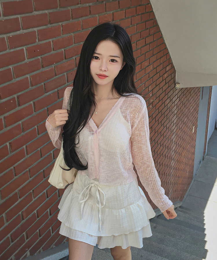 レースリボンリブキャミソール(5color) WHITE