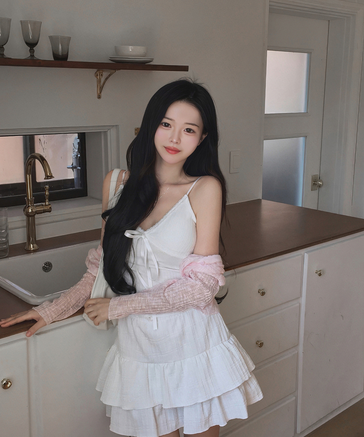 レースリボンリブキャミソール(5color) WHITE