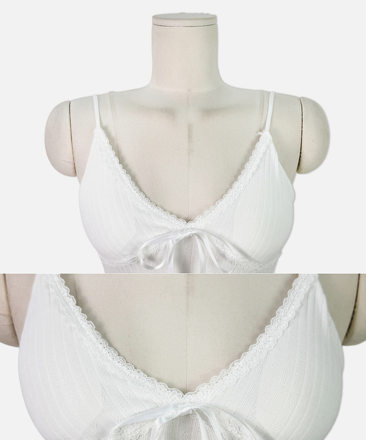 レースリボンリブキャミソール(5color)