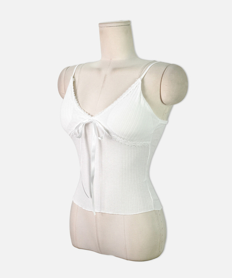 レースリボンリブキャミソール(5color)