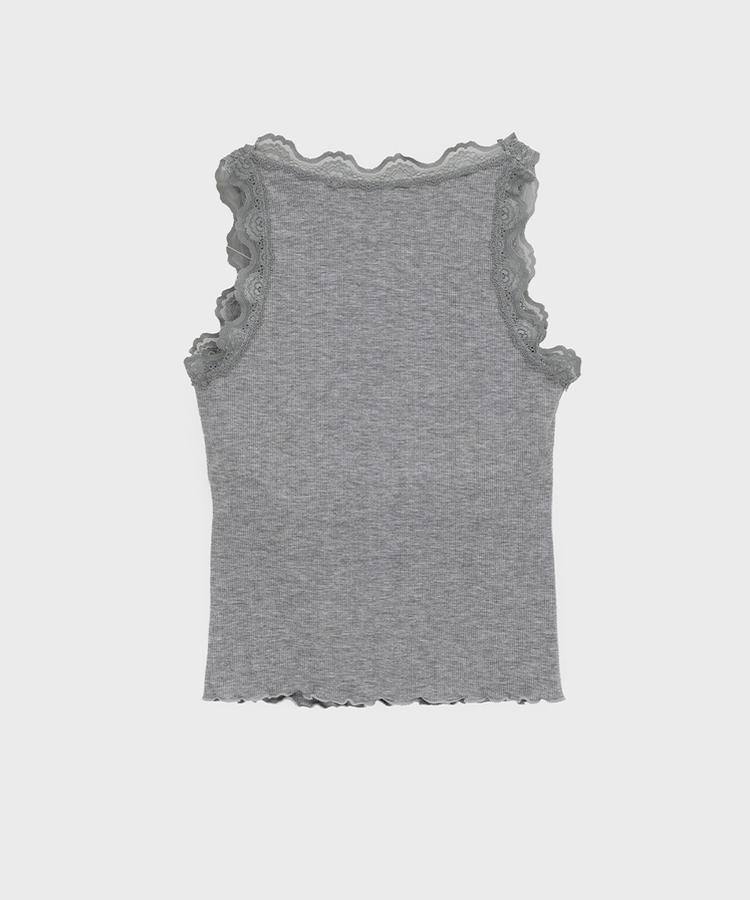 【カップ付き】レースクロップフリルキャミソール