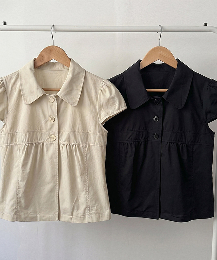 キャップスリーブ半袖ブラウス