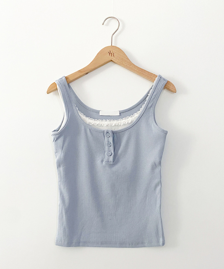 レースレイヤードスリーブレス