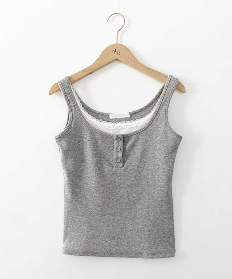 レースレイヤードスリーブレス