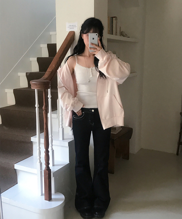 レーススリムボタンキャミソール IVORY