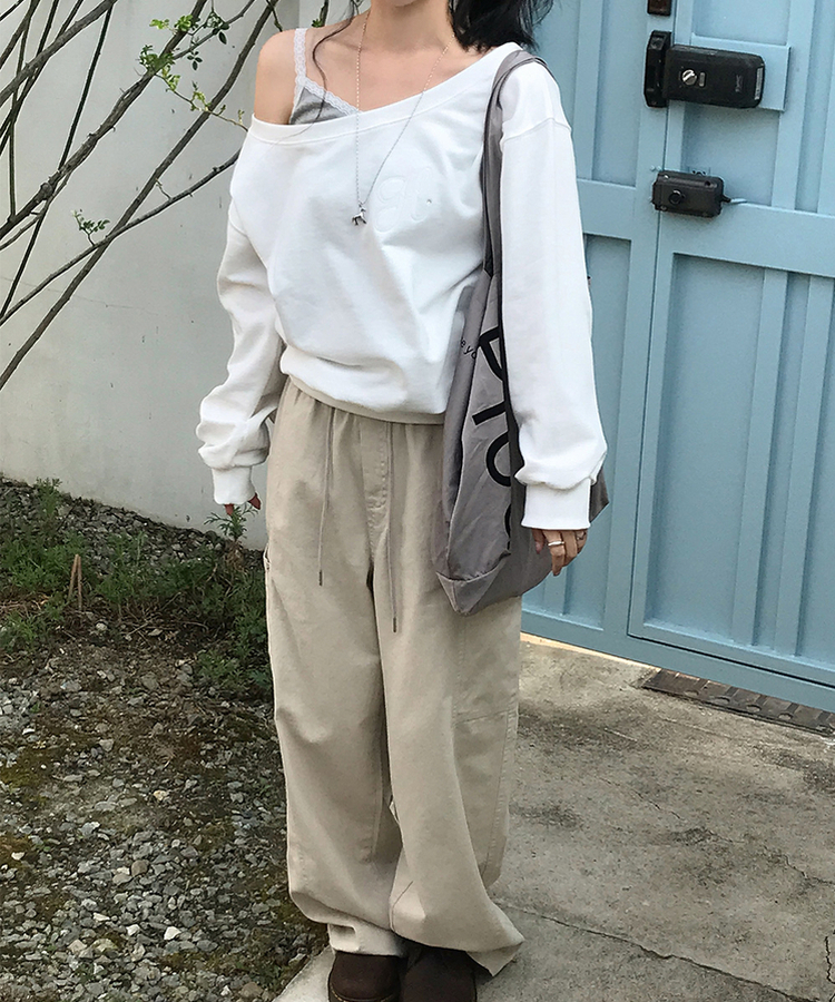 レーススリムボタンキャミソール MELANGE