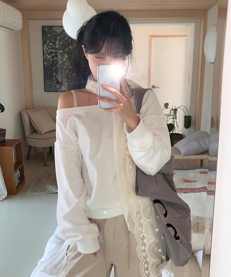 レーススリムボタンキャミソール MELANGE