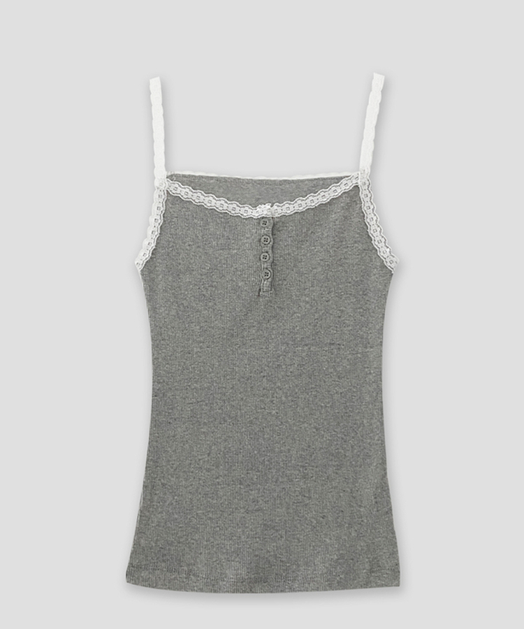 レーススリムボタンキャミソール
