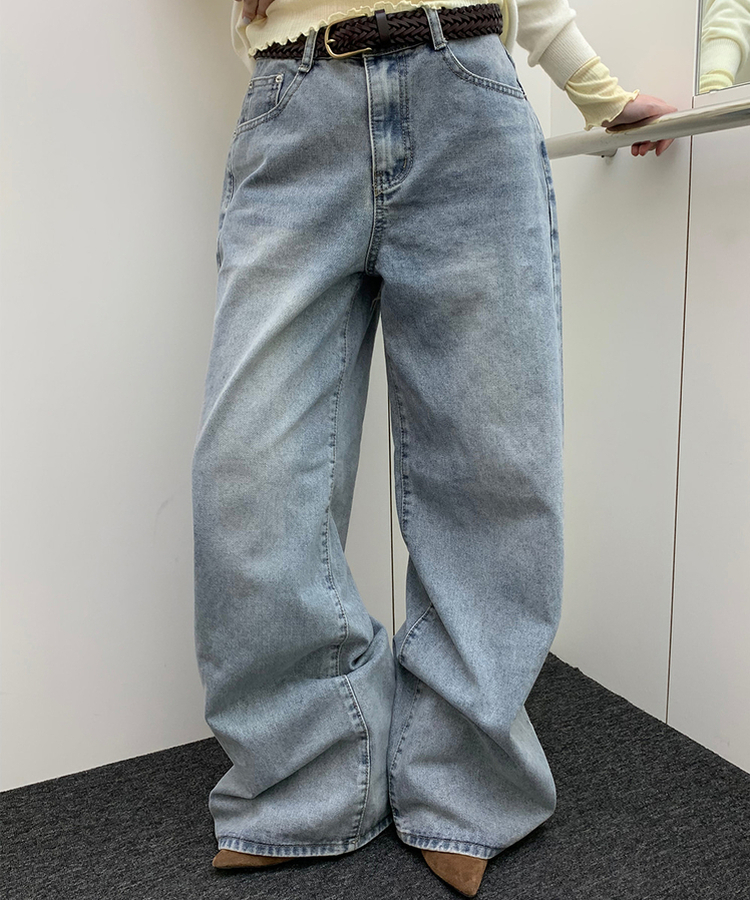 【丈別】ベーシックワイドデニムパンツ VINTAGE BLUE