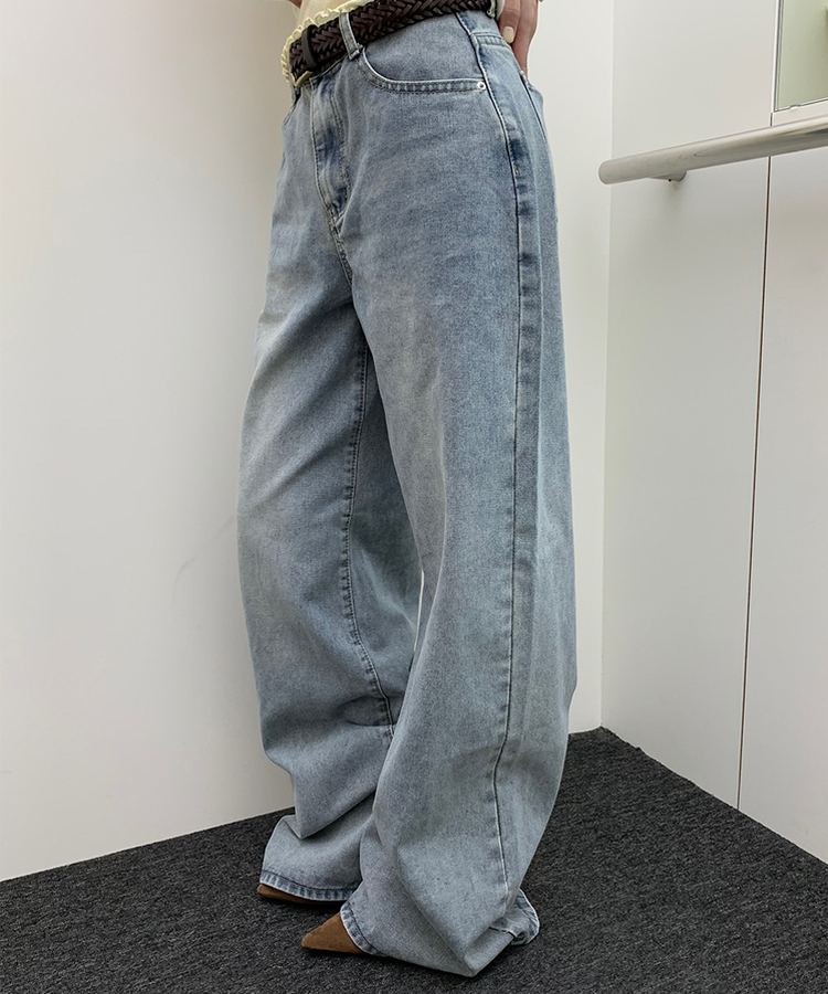 【丈別】ベーシックワイドデニムパンツ VINTAGE BLUE