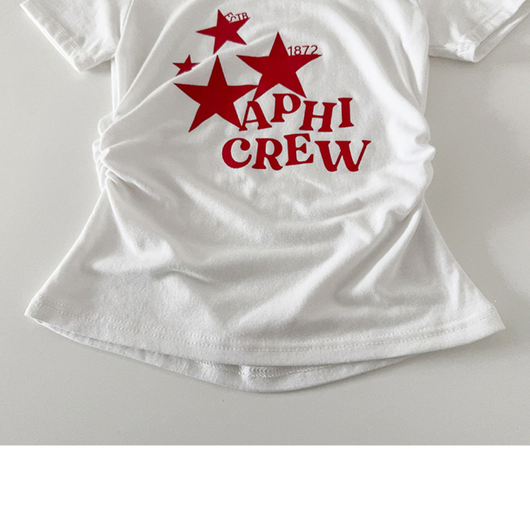 星プリントサイドシャーリング半袖Tシャツ(5color)