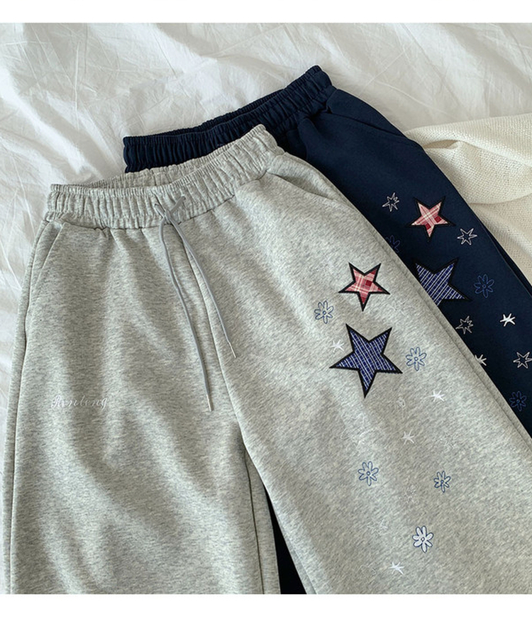 スターパッチワイドスリットトレーニングパンツ