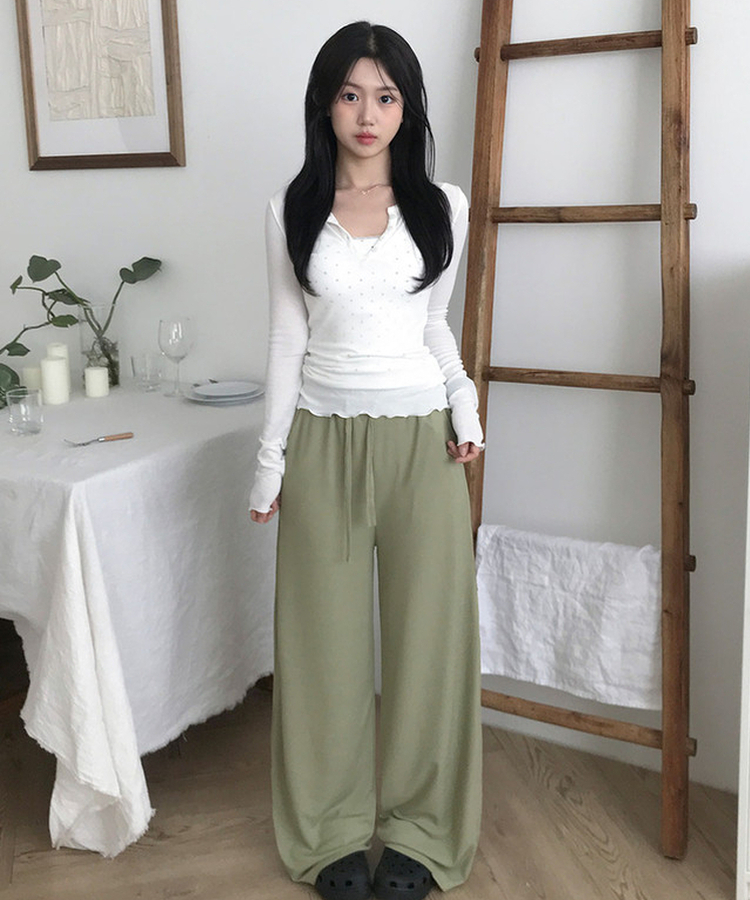 【丈別】バンディングワイドトレーニングパンツ(6color) KHAKI