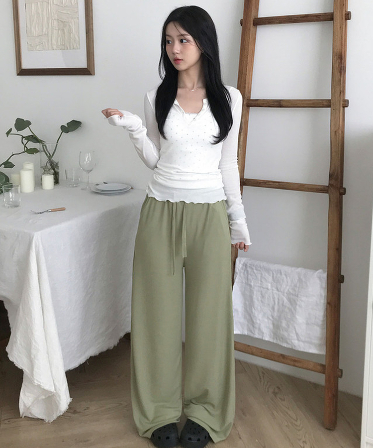 【丈別】バンディングワイドトレーニングパンツ(6color) KHAKI