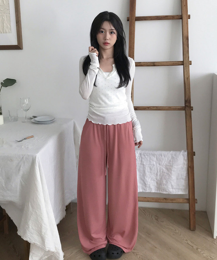 【丈別】バンディングワイドトレーニングパンツ(6color) PINK