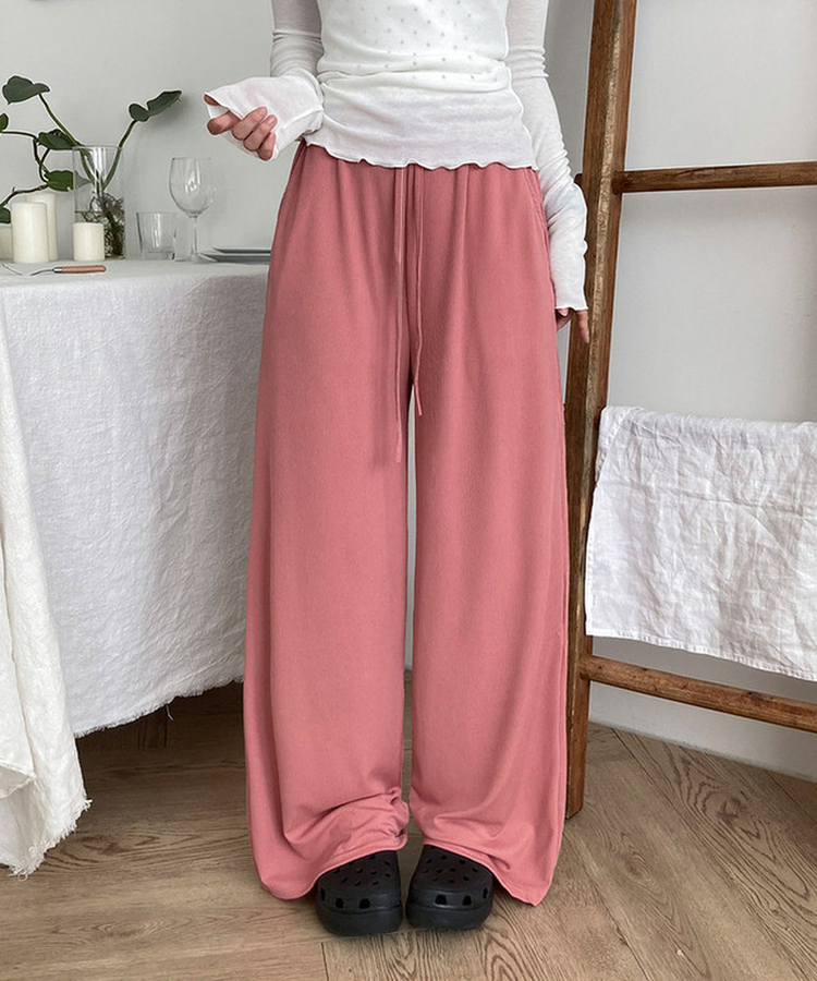 【丈別】バンディングワイドトレーニングパンツ(6color) PINK