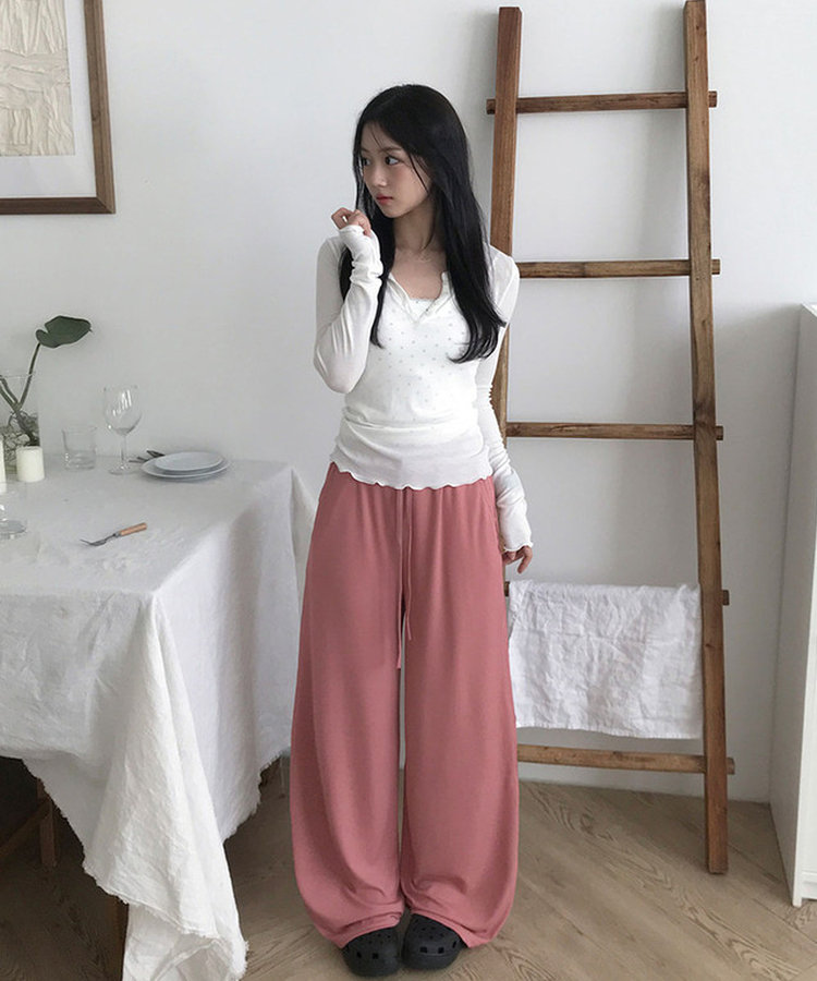 【丈別】バンディングワイドトレーニングパンツ(6color) PINK