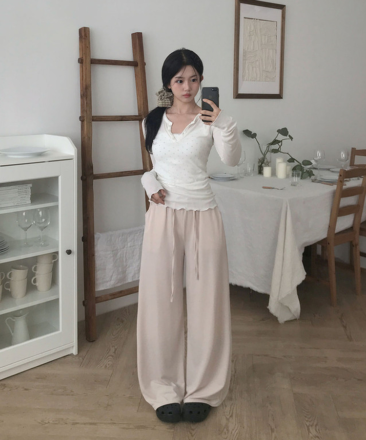 【丈別】バンディングワイドトレーニングパンツ(6color) IVORY