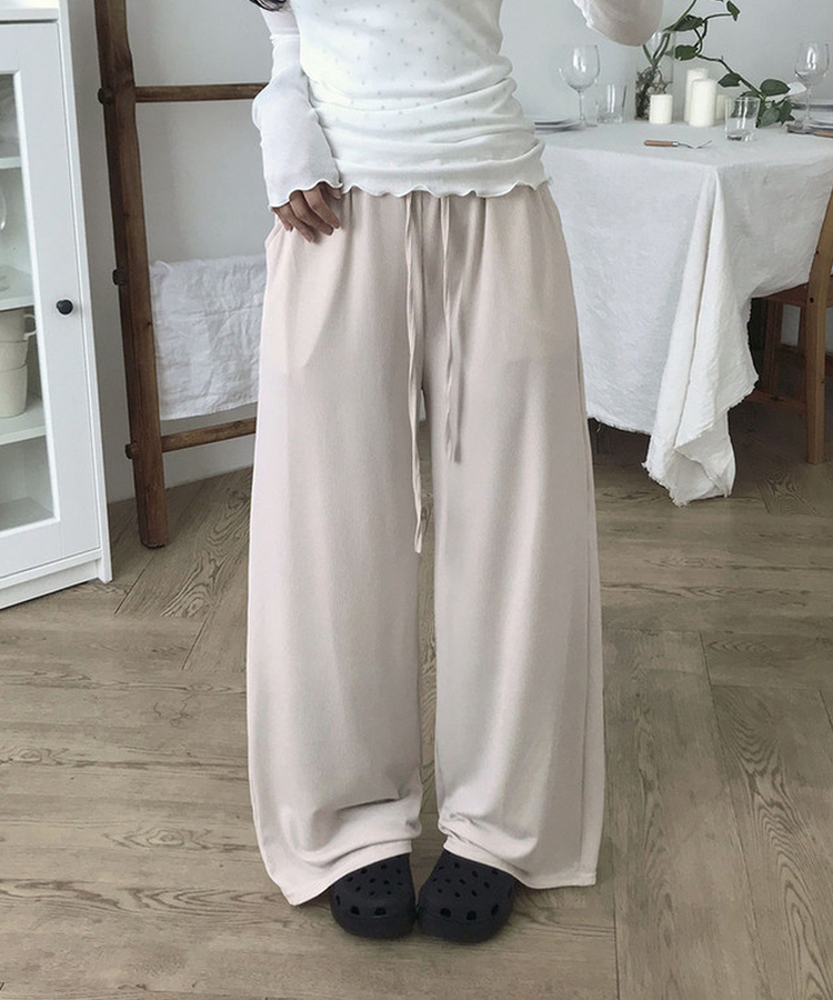 【丈別】バンディングワイドトレーニングパンツ(6color) IVORY