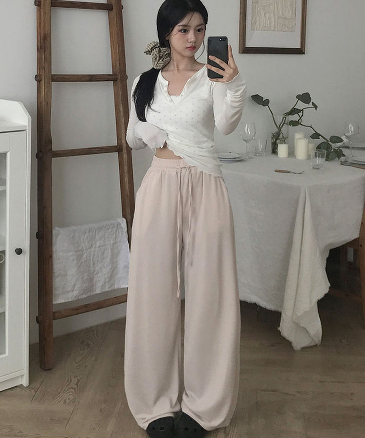 【丈別】バンディングワイドトレーニングパンツ(6color) IVORY