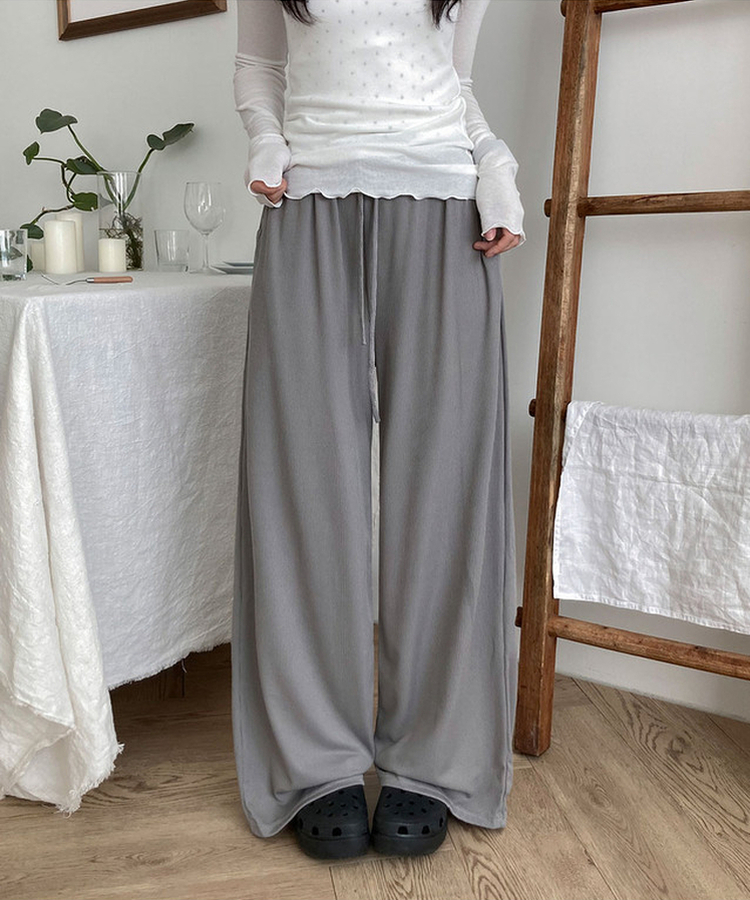 【丈別】バンディングワイドトレーニングパンツ(6color) GREY