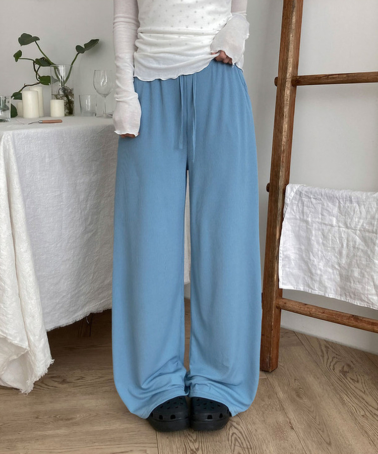 【丈別】バンディングワイドトレーニングパンツ(6color) SKY BLUE