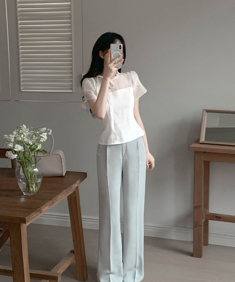 フェミニンシースルーブラウス IVORY