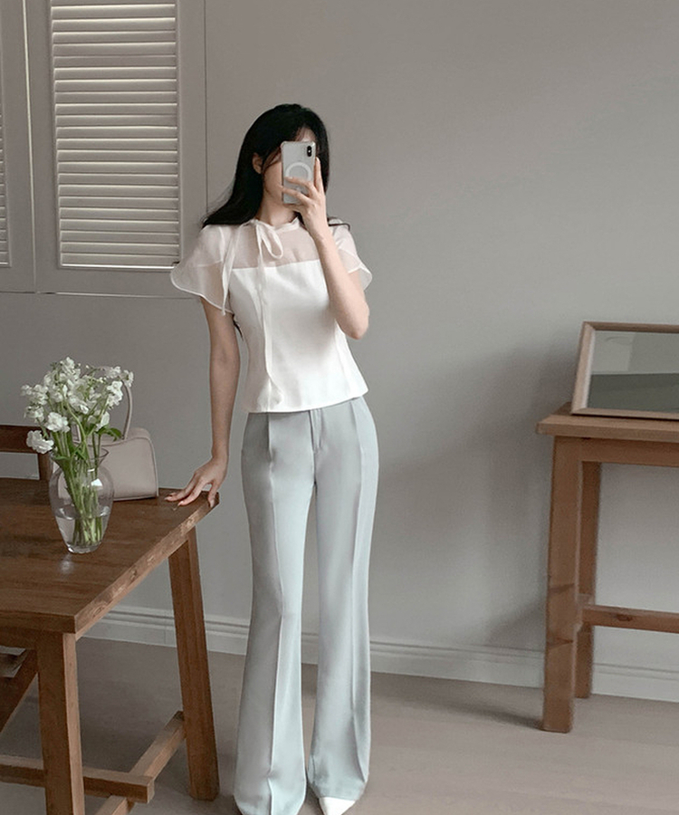 フェミニンシースルーブラウス IVORY