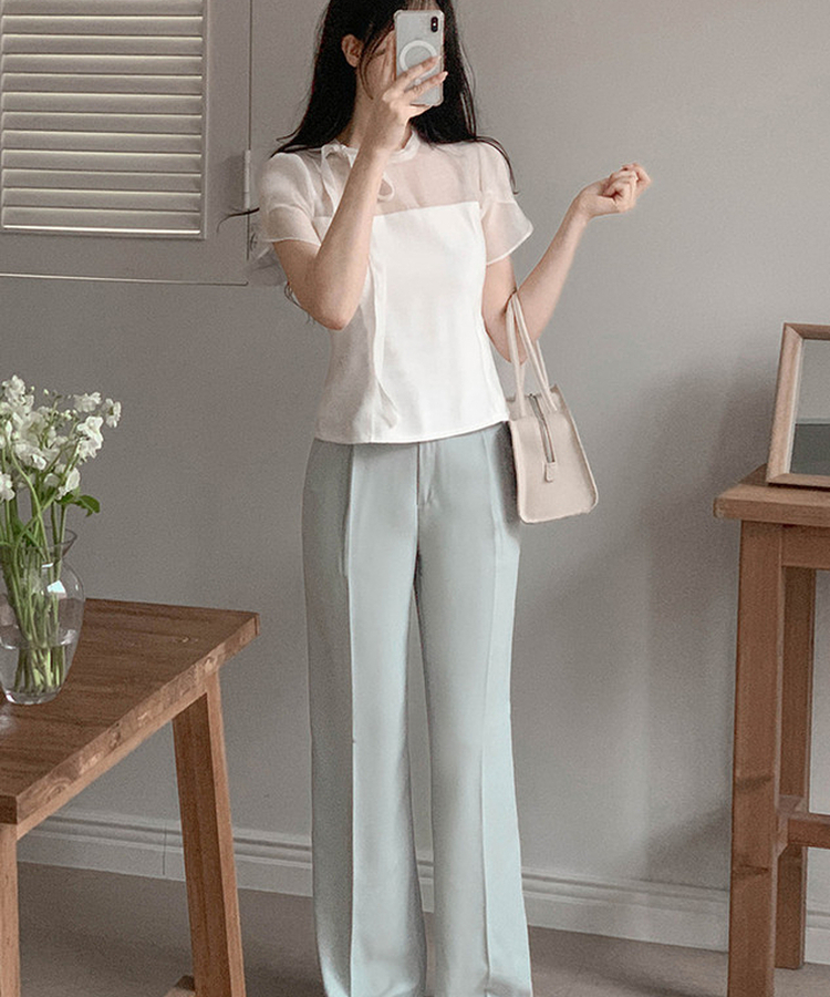 フェミニンシースルーブラウス IVORY