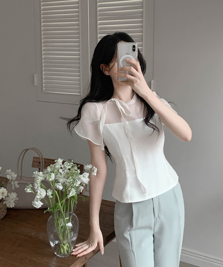 フェミニンシースルーブラウス IVORY