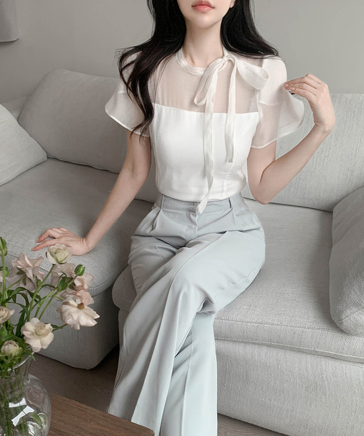 フェミニンシースルーブラウス IVORY