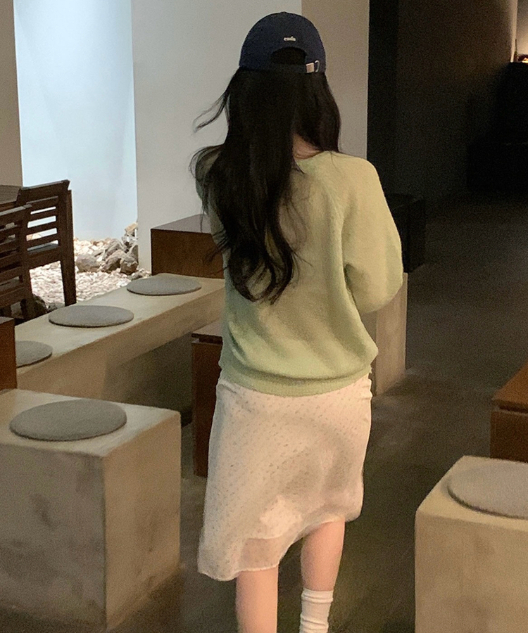 ボタンラウンドニット(9color) MINT