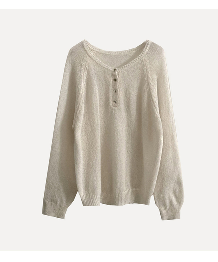 ボタンラウンドニット(9color)