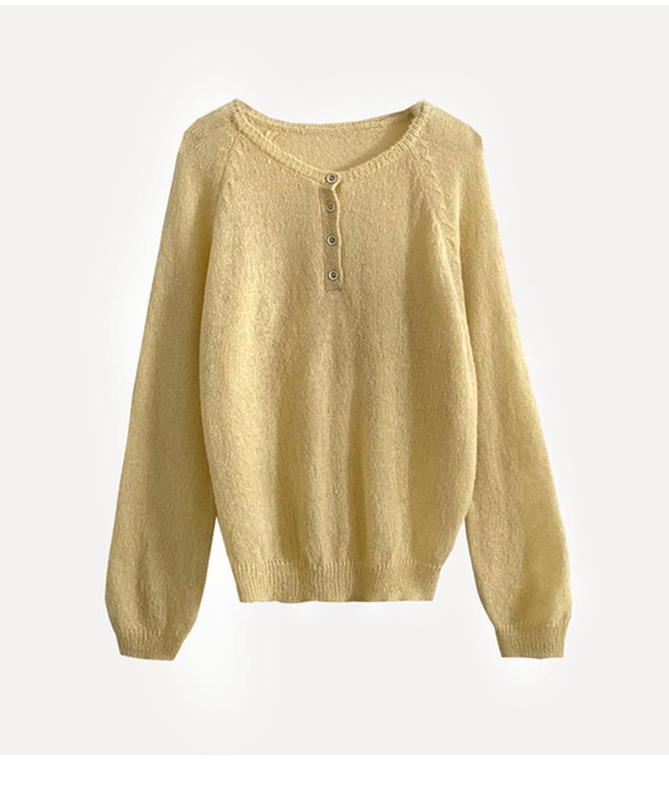 ボタンラウンドニット(9color)