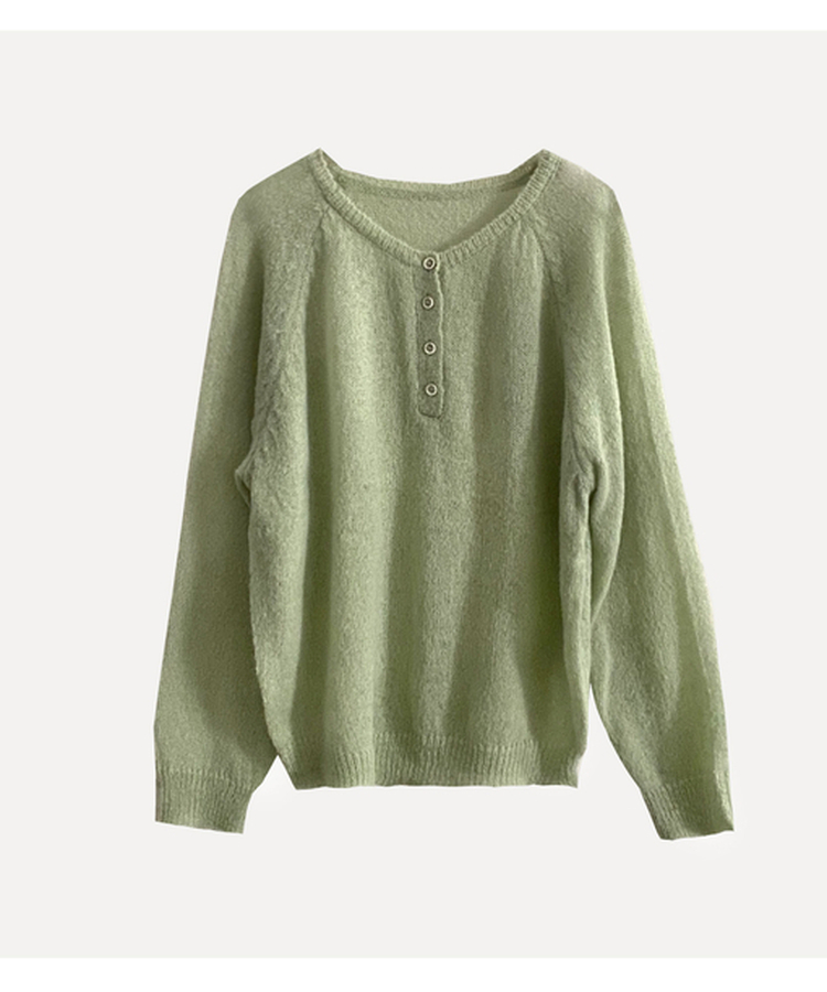 ボタンラウンドニット(9color)