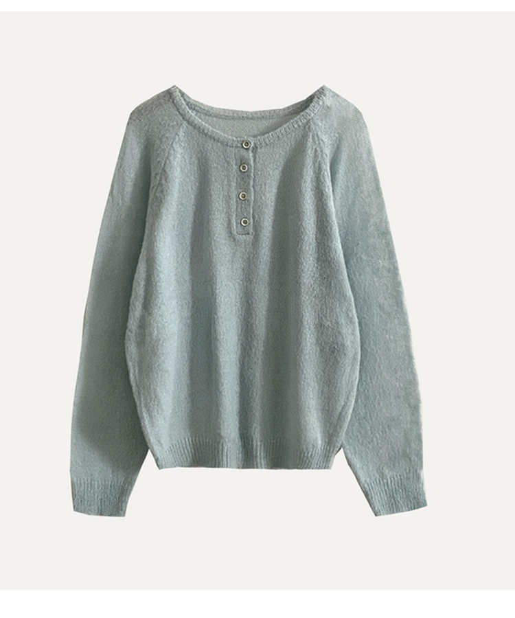 ボタンラウンドニット(9color)