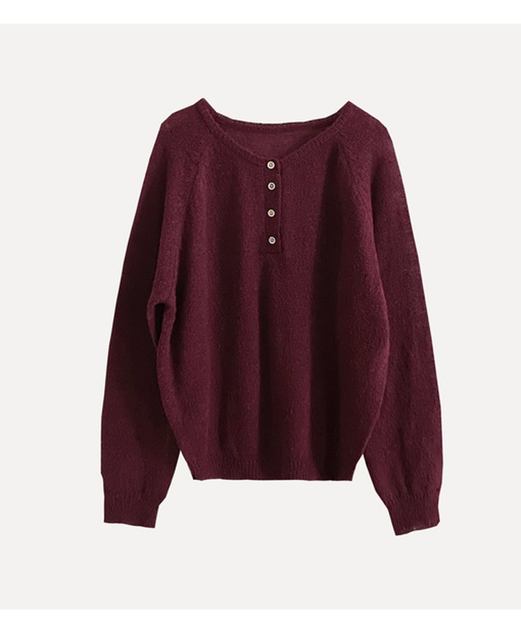 ボタンラウンドニット(9color)