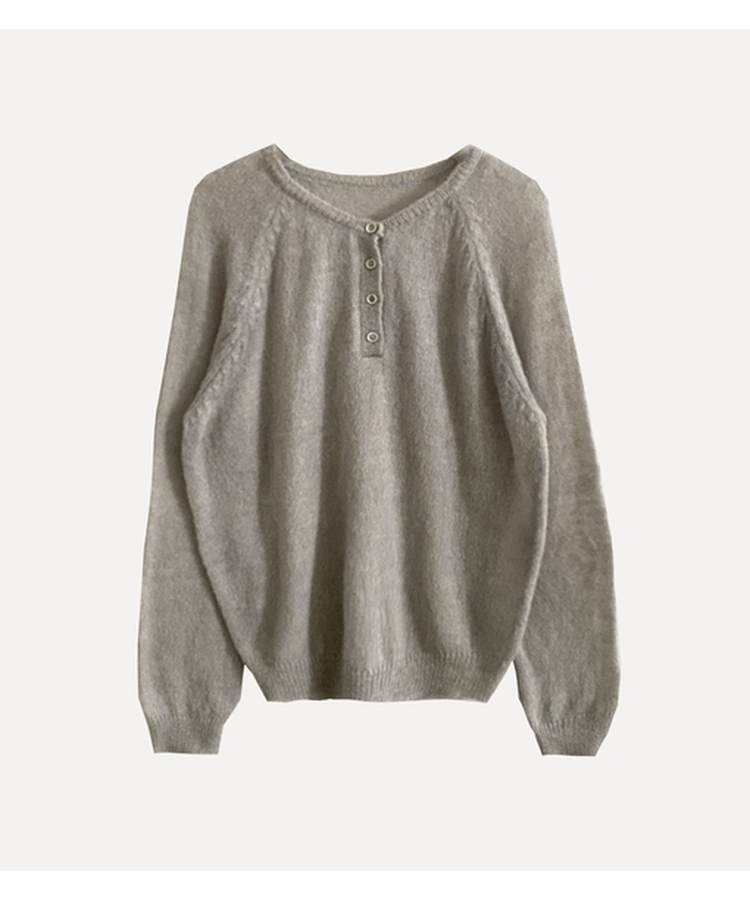 ボタンラウンドニット(9color)