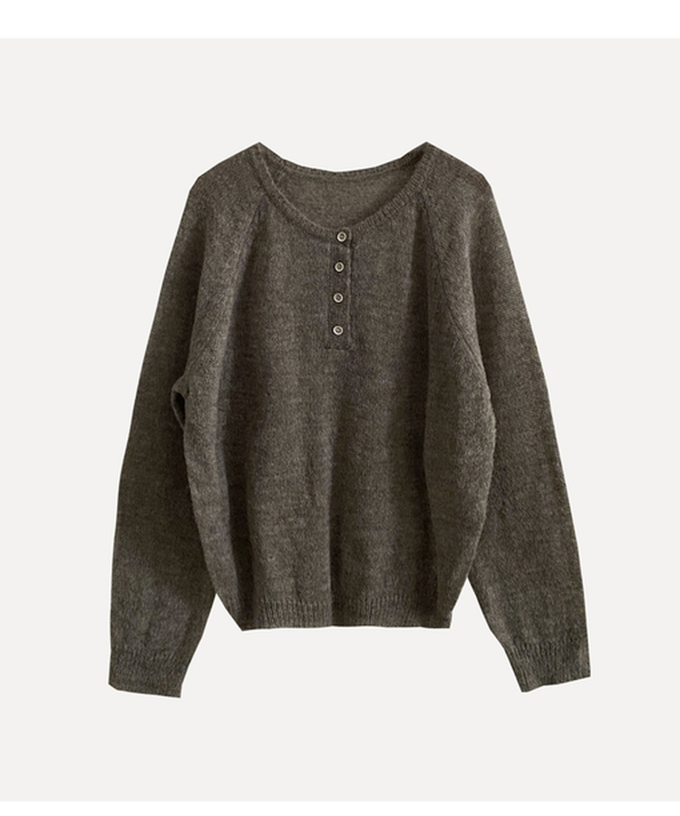 ボタンラウンドニット(9color)