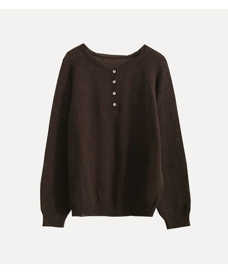 ボタンラウンドニット(9color)