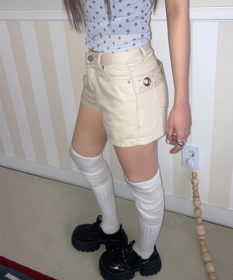 ハイウエストショートパンツ BEIGE