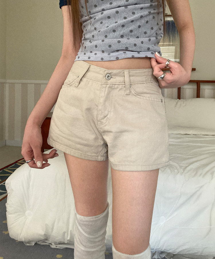 ハイウエストショートパンツ BEIGE