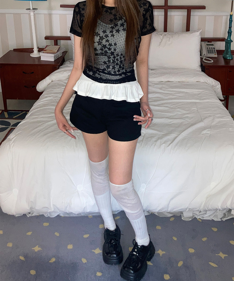 ハイウエストショートパンツ BLACK