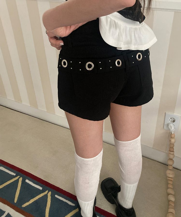 ハイウエストショートパンツ BLACK